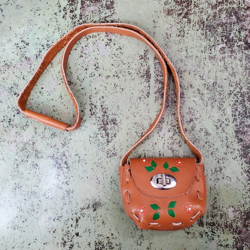 Leather handmade Mexican coin pouch/purse